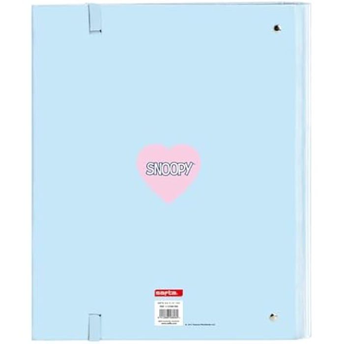 Classeur - SAFTA - SNOOPY LOVE - 4 anneaux de 35 cm - 100 feuilles A4 - Couverture rigide