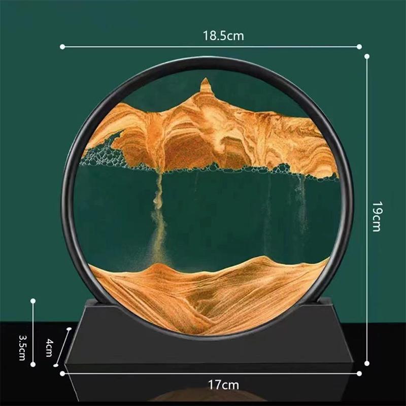 3D Hourglass Quicksand Moving Sandround Glass Deep Sea Sandscape Art Picture Craft Flowing Painting Office Hom Decor Gifts