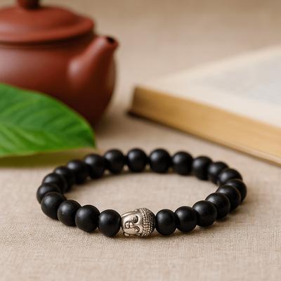 2-delige Boeddha Armband en Donker Hout Kralen Armband