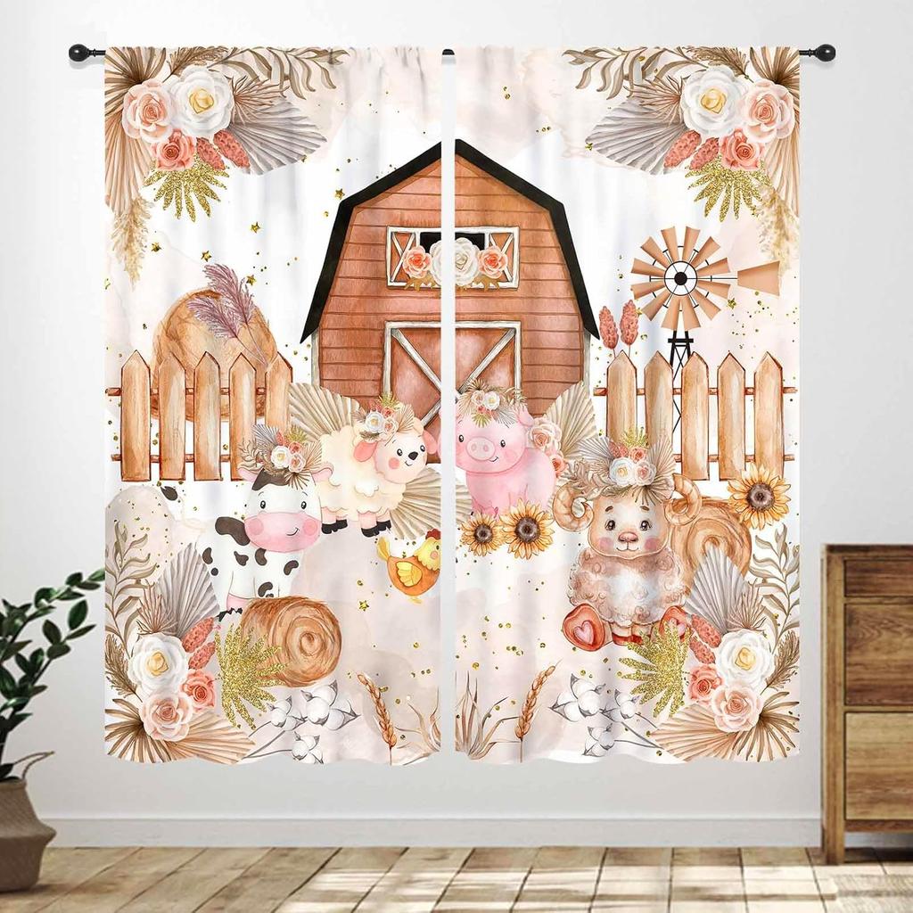 Blue Curtains Kids Room Cartoon Underwater Animals Sharks Turtles Nature Marine Plants Window Drapery Treatments Curtain Polyester Washable Children's