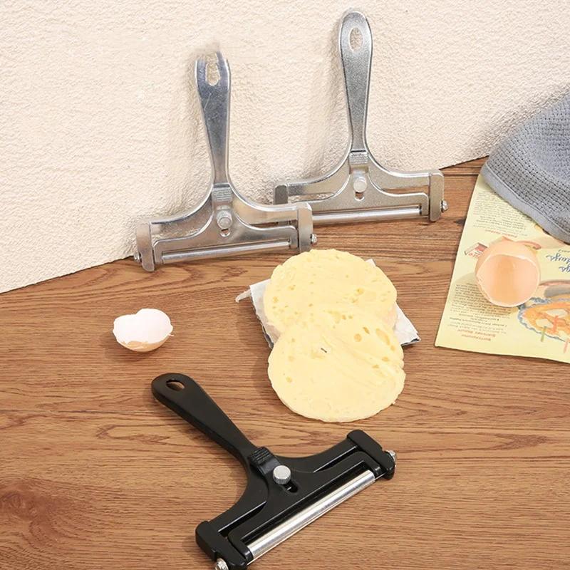 JUSTINLAU Cheese Slicer Butter Scraper with Stainless Steel Adjustable Thickness Wire  Aluminum Alloy Cheese Grater Kitchen Tool