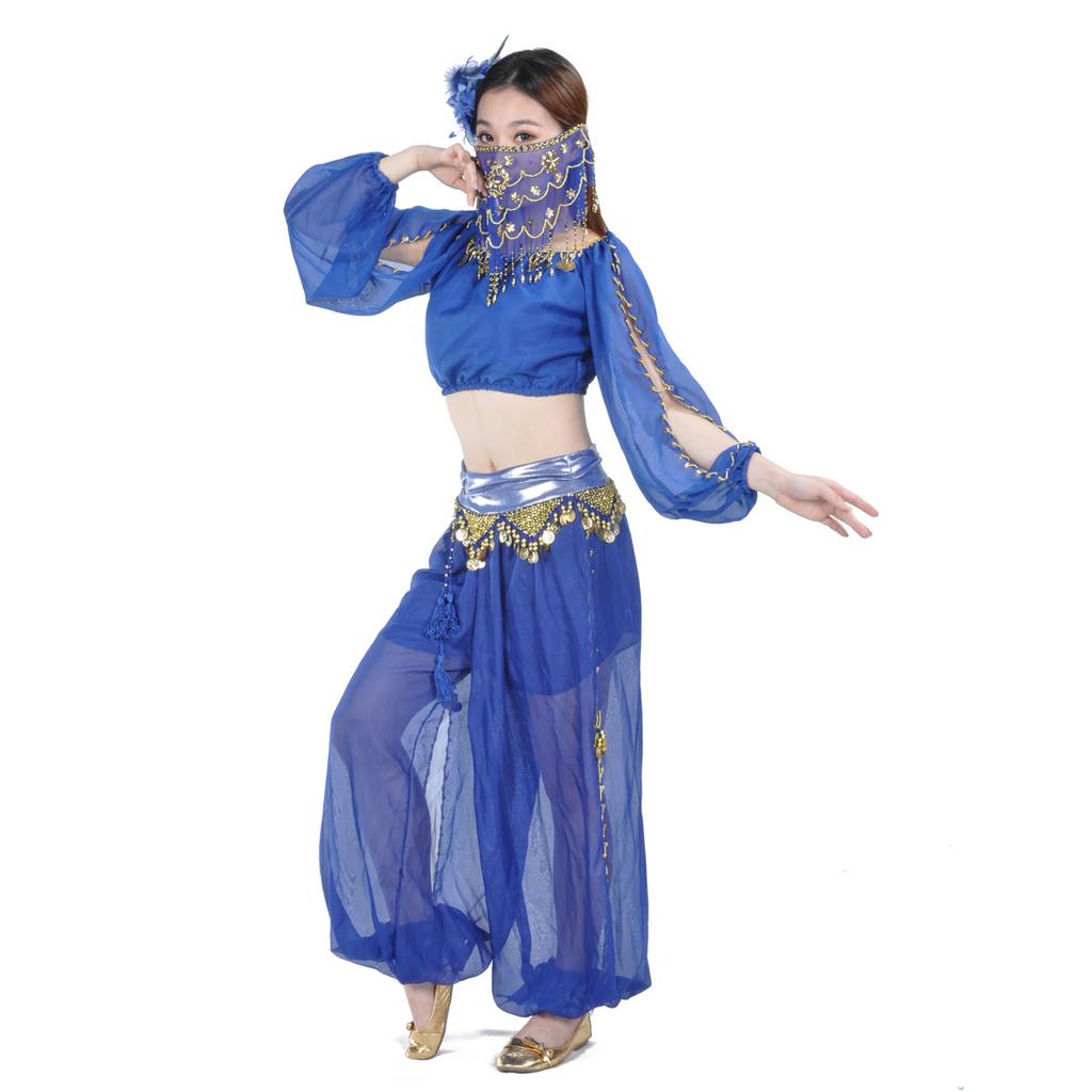 Lantern Long Sleeved Round Lantern Pants Belly Dance Set Practice Festival Activity Indian Dance Watching Performance Costume