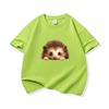 Kids Cotton T Shirt Cute Peeking Hedgehog Print Crew Neck Short Sleeve Tee Casual Breathable Boys Girls Summer Tops