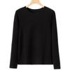 Women's Slim Fit Tencel Fleece Crew Neck Long Sleeve Top for Autumn/Winter