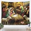 Christmas Black Santa Tapestry Wall Hanging Holy Santa Claus Hanging Decorations For Living Room Winter Xmas Holiday Tapestries