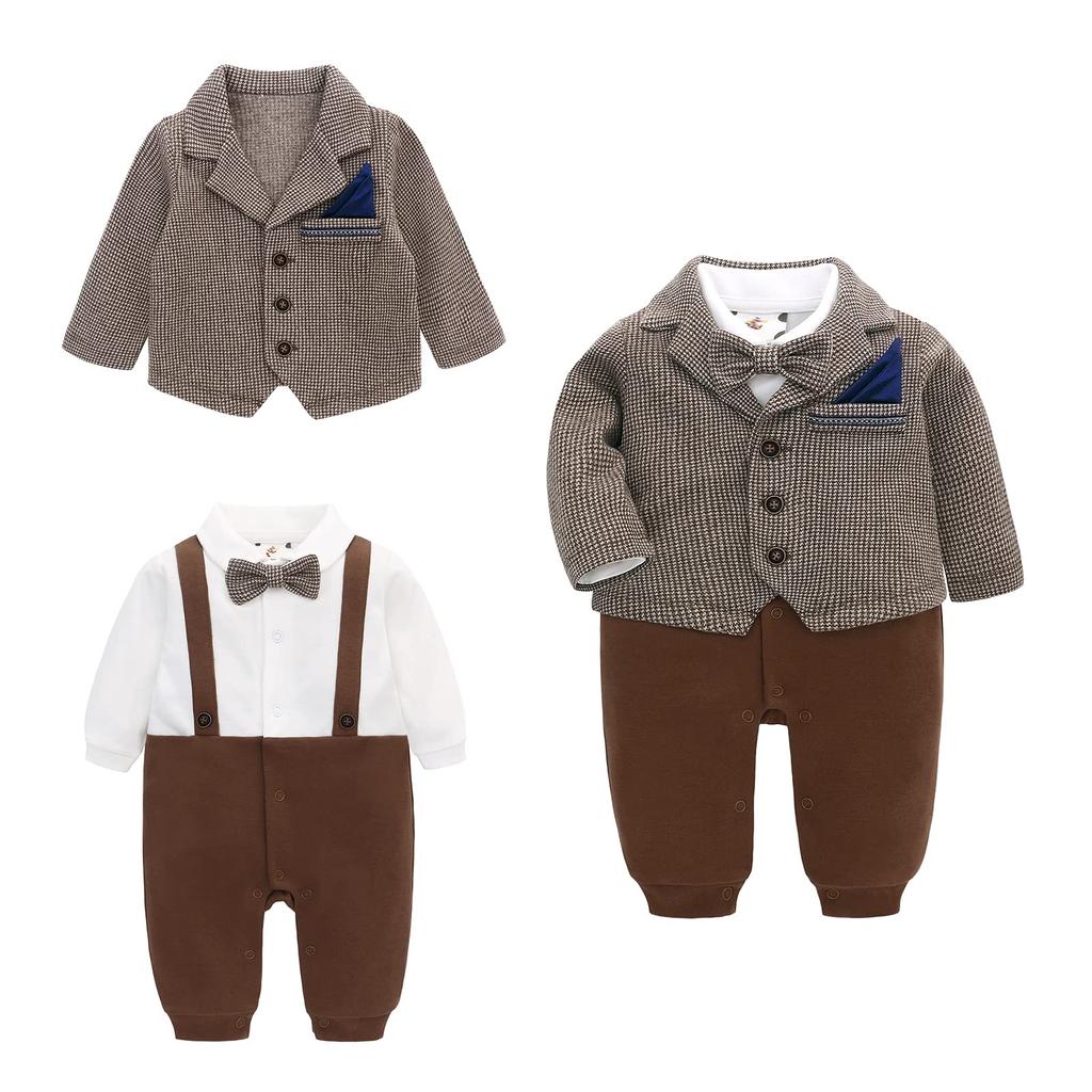 Famuka Baby Long Sleeve Romper Formal Checkered Perfect for and Simple and Stylish Perfect for and Everyday Perfect for Entrance and Graduation