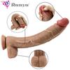 Big Dildo Erotic Soft Double-layer Silicone Long Dildos Realistic Penis Suction Cup Dick for Anal Orgasm Adult Sex Toy for Woman