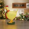 Resin Chicken Statue LED Night Lights Funny Animal Chick Light Home Courtyard Lawn Decoration Ornaments Warm Yellow Solar Lamp