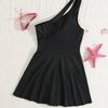 New Sexy One-piece Bow Swimsuit Solid Color Cross Waist Suspender Beach Swimsuit Women