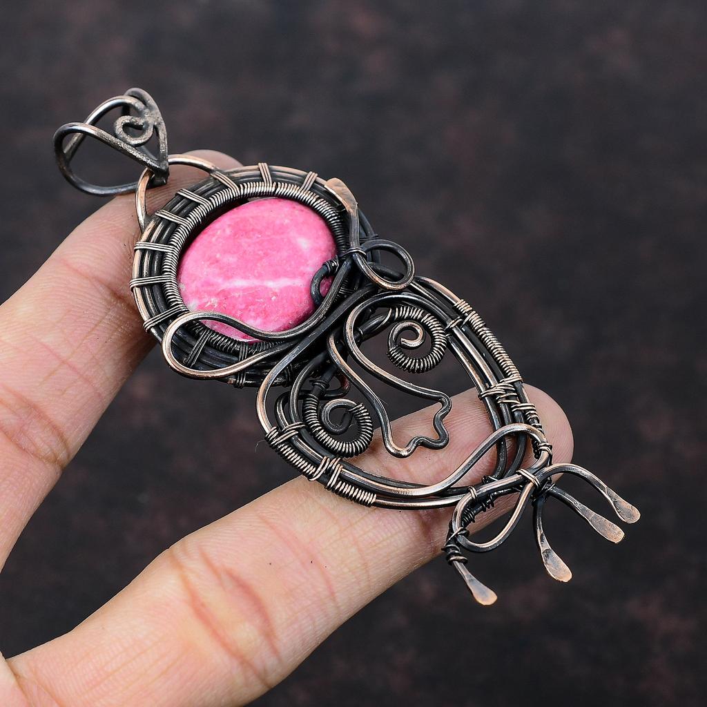 Pandantiv Tulit Miez de Cupru Înfășurat cu Sârmă Pandantiv cu Piatră Prețioasă Pandantiv Stil Unic Bijuterii Înfășurate în Sârmă de Cupru Bijuterii Handmade Cadouri de Logodnă