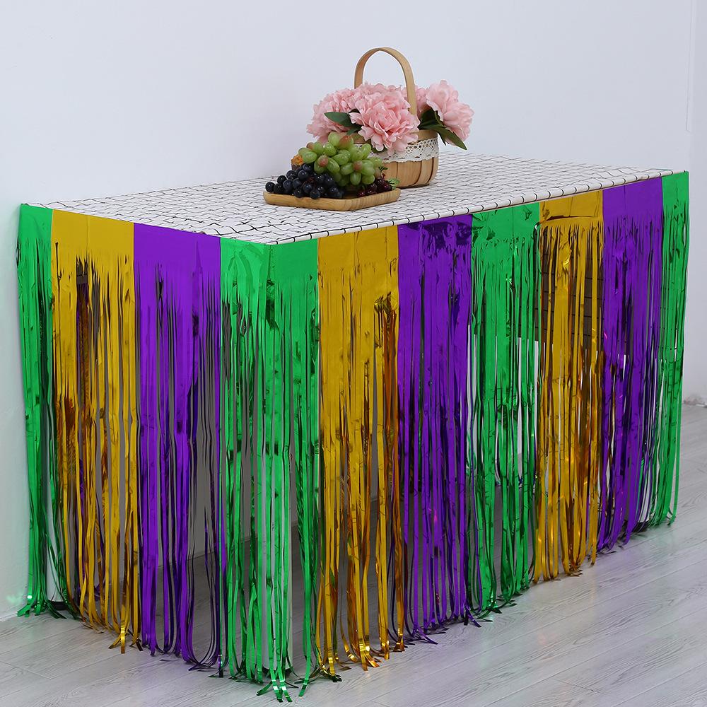 275x75cm Tinsel Table Skirt - Party & Event Decoration