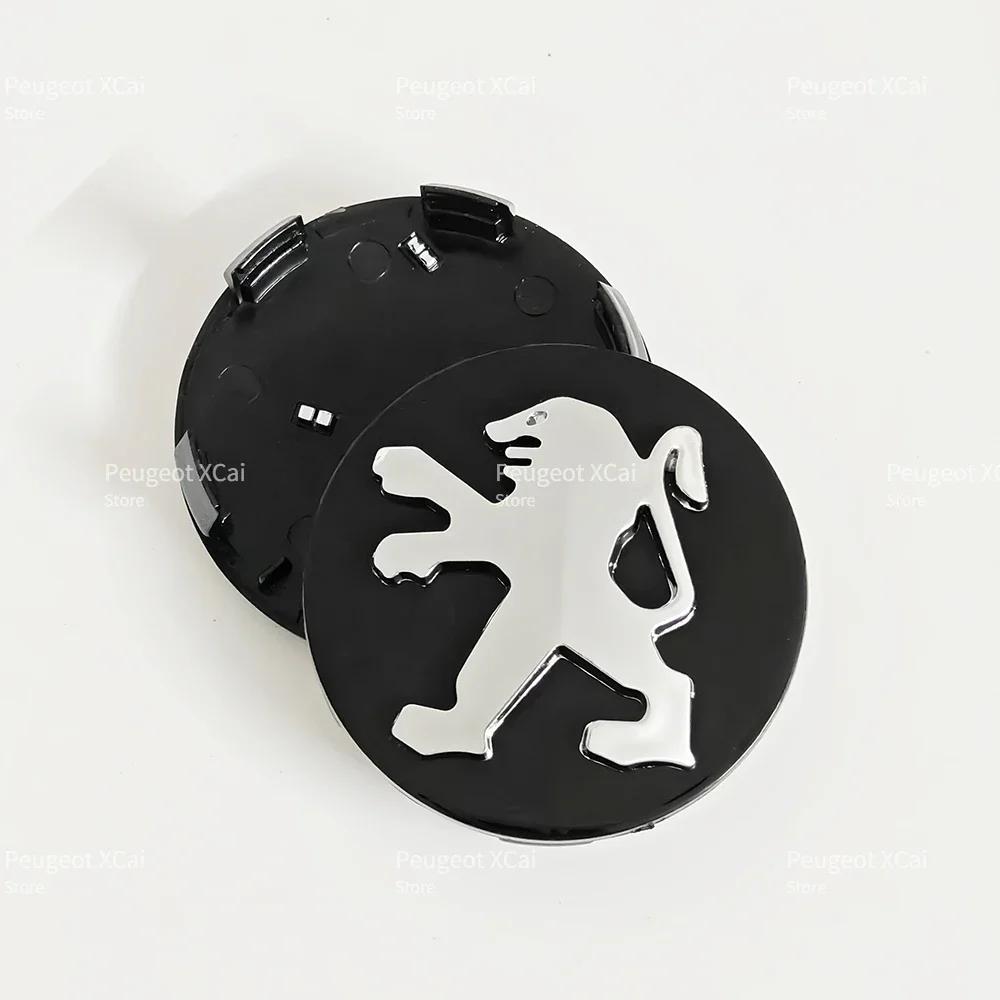 2026 Hot Car Sticker 4pcs 60mm Car Wheel Center Caps for Peugeot 4008 5008 RCZ 107 207 307 301 108 408 4007 HX1 SR1 EXALT car ac