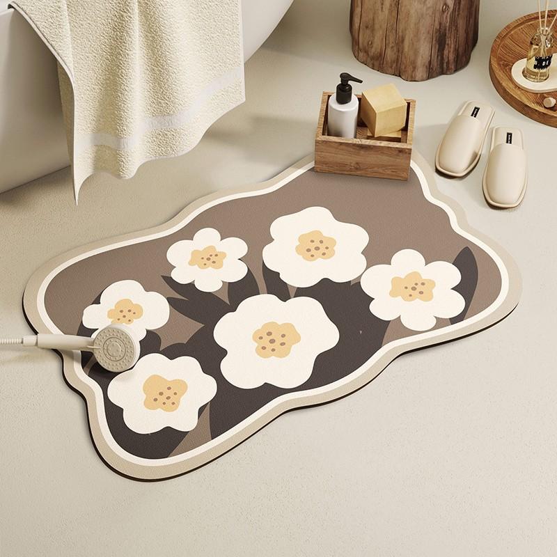 

Легкий роскошный противоскользящий коврик для ванной комнаты с диатомовой грязью, специальная форма, коврик для двери в ванную комнату, небольшой размер, впитывающий воду и устойчивый к грязи коврик для ног 40 * 60cm