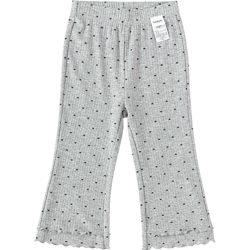 Balabala Girls' Heart Print Bamboo Blend Casual Pants