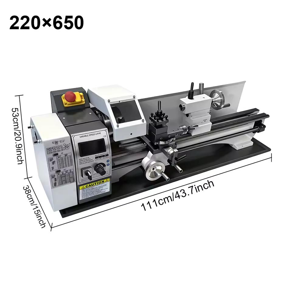 SIHAO LED Display Precision Bench Lathe, 8.7x16.1/25.6 Inches, 950W/1200W, 0-3000 RPM Adjustable Speed, DIY Machine for Threading & Drilling Tasks