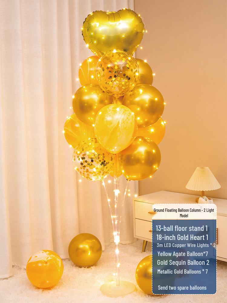 Luminous Floating Table Balloon Heart Decor for Birthday & Banquet