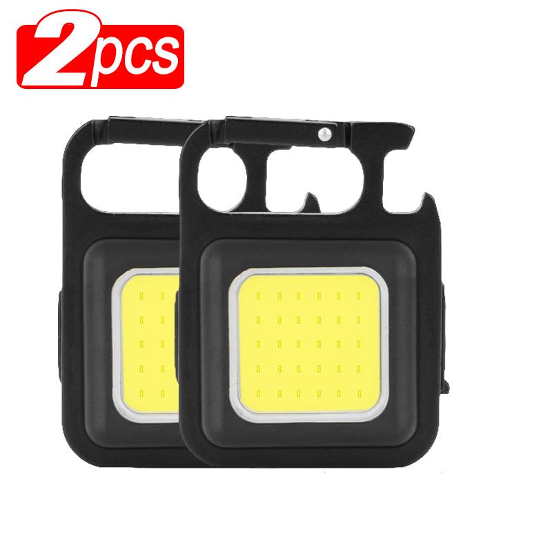 1/2/3pcs Mini LED Keychain Light for Car Repairing Work Light USB Rechargeable Outdoor Camping Hiking COB Flashlight Lamp