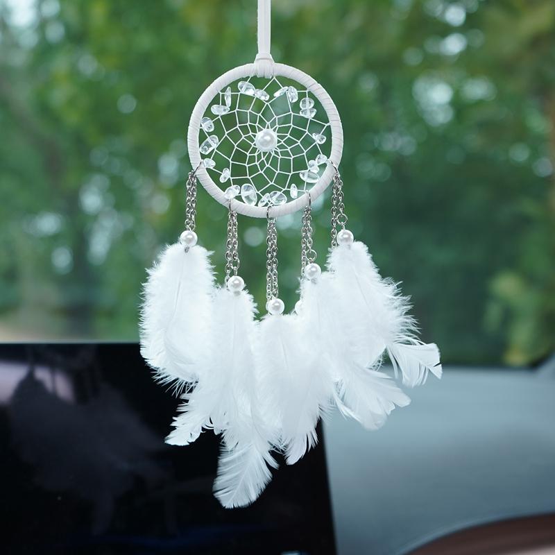 Vintage Creative Feathers Dream Catcher Mini Window Hangings Car Pendants Handmade Wind Chimes For Girls Holidays Gifts