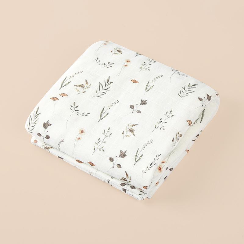 Newborn Double-Layer Bamboo Cotton Muslin Swaddle & Breathable Bath Towel