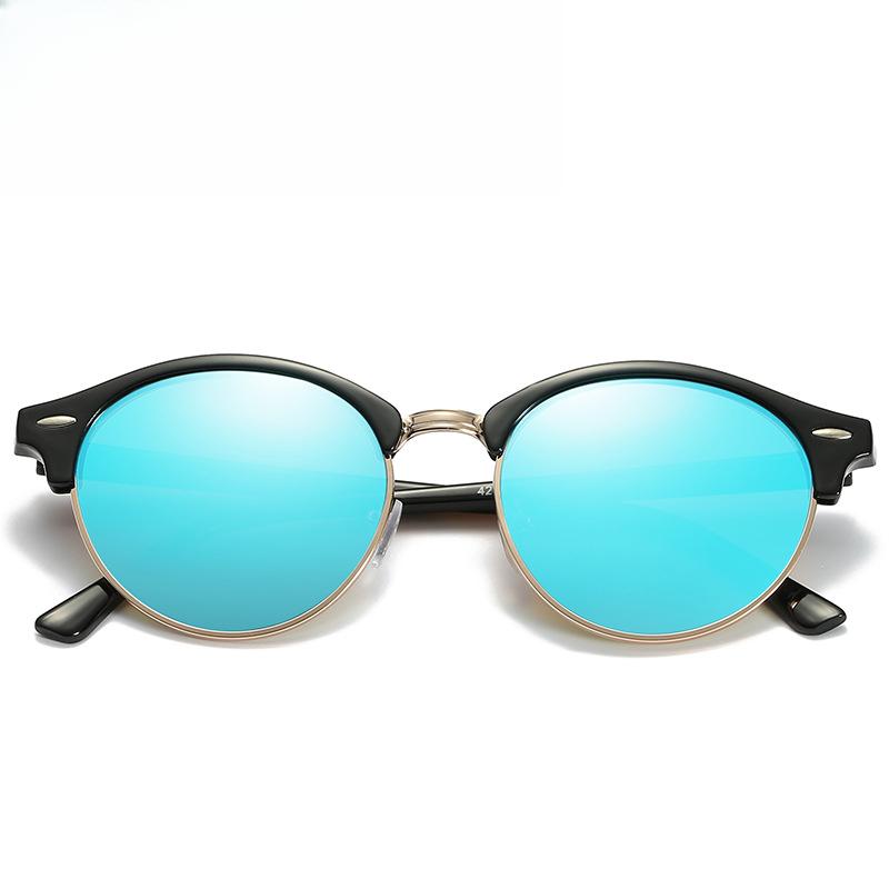 Classic Design Round Frame Men Women Black Polarized Sunglasses Outdoor Anti Glare UV400 Protection Sun Glasses EMA