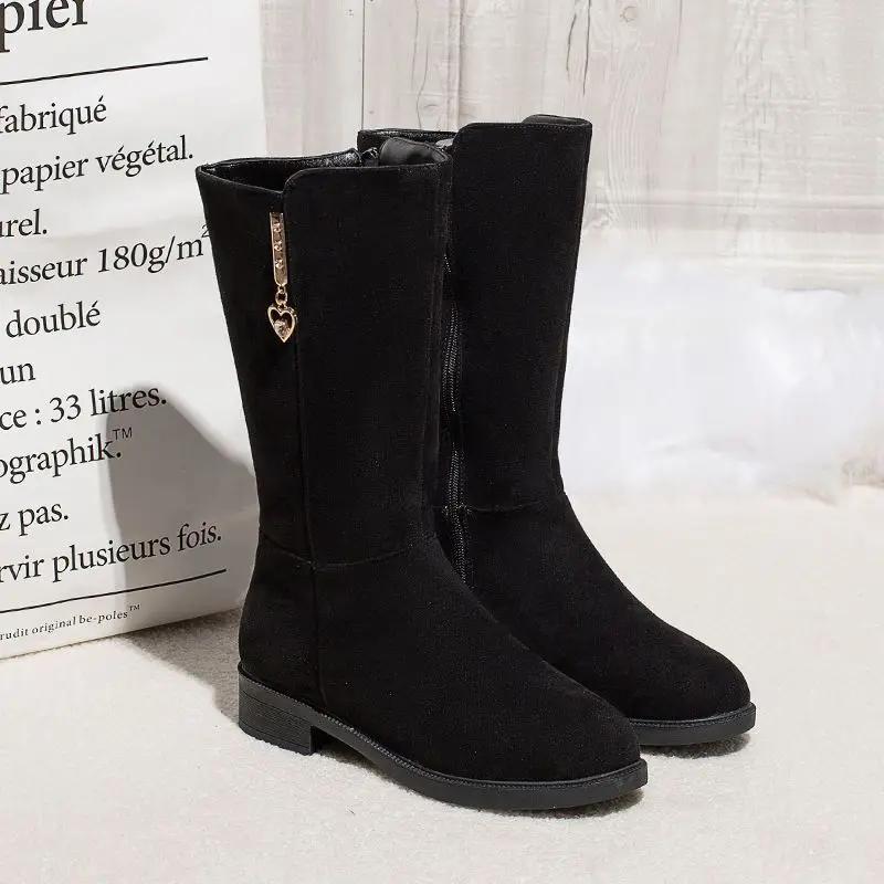 Bottes hautes pour femmes Bottes longues pour femmes Plates Hiver Nouveautés Tendance Travail Confortables et élégantes en Offre Chic