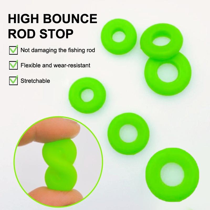 10Pcs Retaining Protector Fishing Pole Anti-Slip Stopper Fish Rod Stand Stop Silicone Ring Anti-Skid Hand Rod Stopper Clip