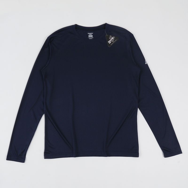 

UPF50 + Экспорт Мода Эластичный Дышащий Быстросохнущий Защита от солнца Спортивная футболка с длинным рукавом Весна и лето Тренировка Бег Топ Мужской Navy blue L