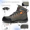 Ozone High-Top Water-Repellent Steel Toe Safety Shoes, Wear-Resistant, Anti-Smash, Anti-Puncture, Soft Sole for Comfortable Work.