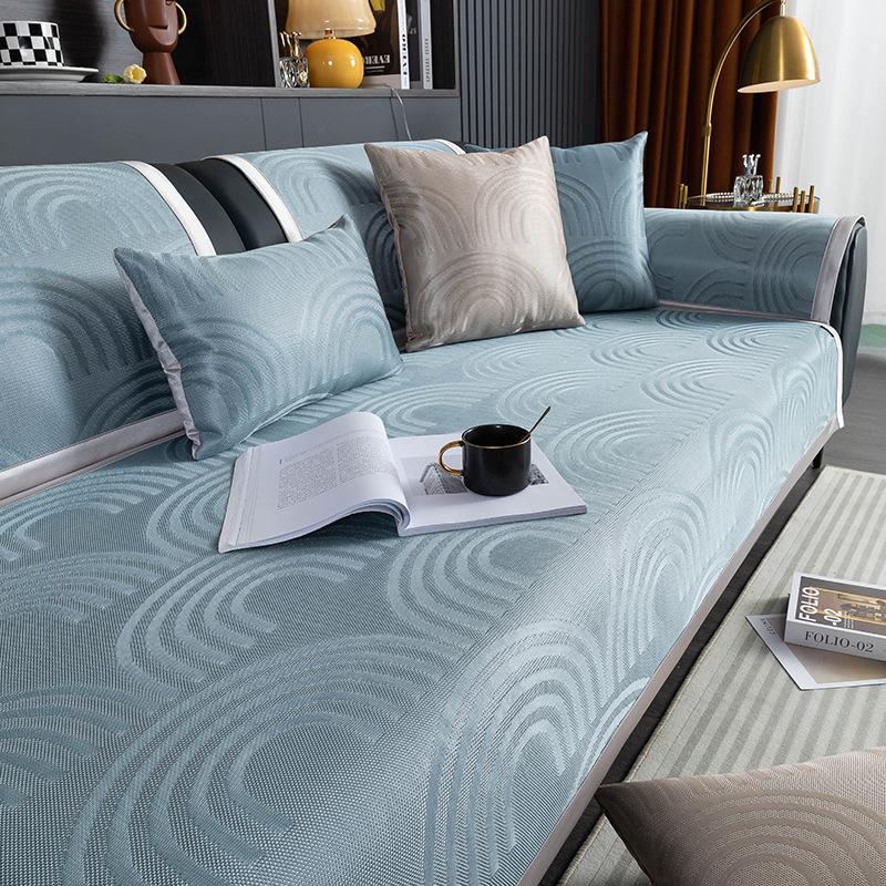 Ice Silk Sofa Cushion, Summer Mat, Seat Cushion Non-Slip  New Summer Living Room Leather Sofa Cover Cover Cloth Towel