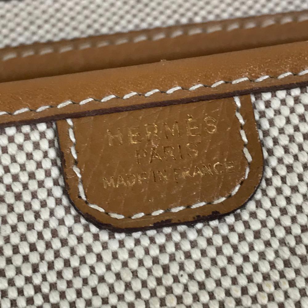 HERMES Horse Cheval Logo Vintage Jockey Crossbody handbag Shoulder Bag Beige