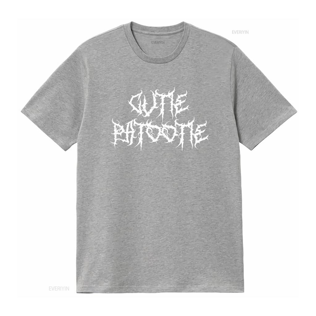Cutie Patootie T-Shirt Lustiger Heavy Metal Stil mit Gothic-Schrift Alternative Kleidung für Schweiß-Liebhaber Vintage Gewaschen Weich