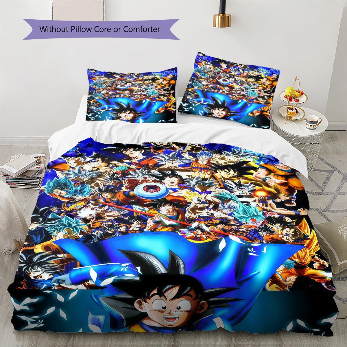 

Dragon Ball Minimalist Bedding Set Soft Microfiber Duvet Cover Pillowcases Durable for Bedroom 135x200cm