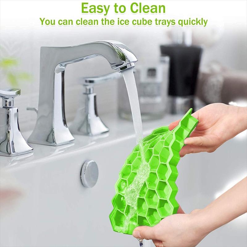 Ice Cube Mold, Silicone Honeycomb Ice Cube Tray with Lid, Ice Cube Tray Met , Afneembaar Deksel, Easy-Release Siliconen