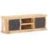 TV Cabinet with Steel Doors 120 X 30 X 40 Cm Solid Mango Wood