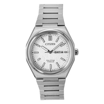 Zenshin Super Titanium Wit Wijzerplaat Eco-Drive AW0130-85A 100M Herenhorloge