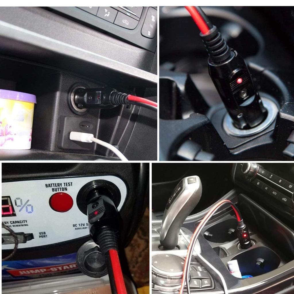 YFFSFDC Car Cigarette Lighter /24V Car Cigarette Lighter Extension Cable Power Plug Adapter 16AWG