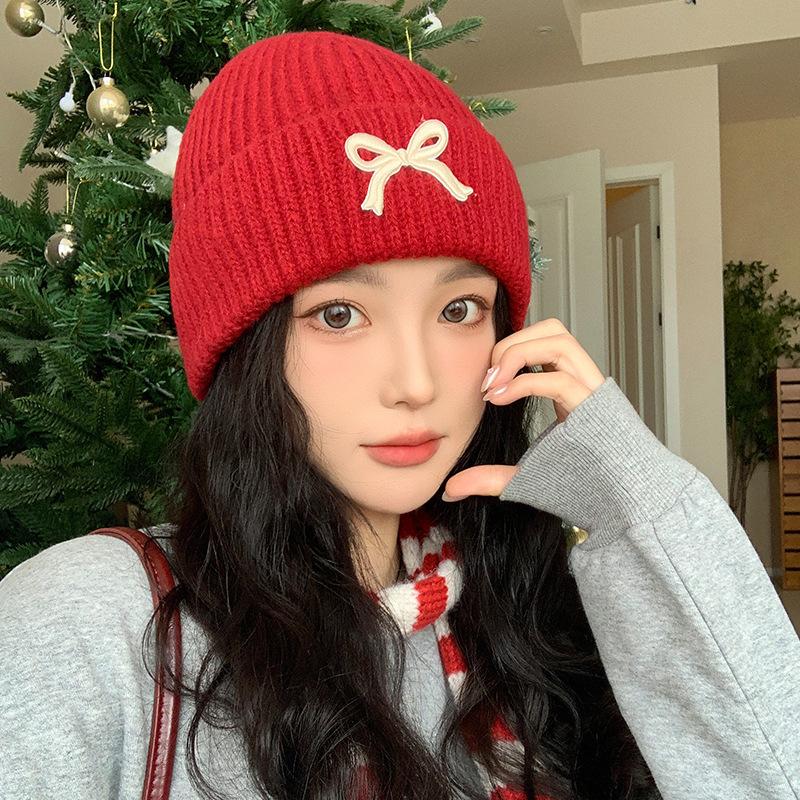 New Simple Letter Woolen Hat for Women in Autumn and Winter Warm Knitted Hat Outdoor Versatile Ear Protection Face Small Cold Hat for Men