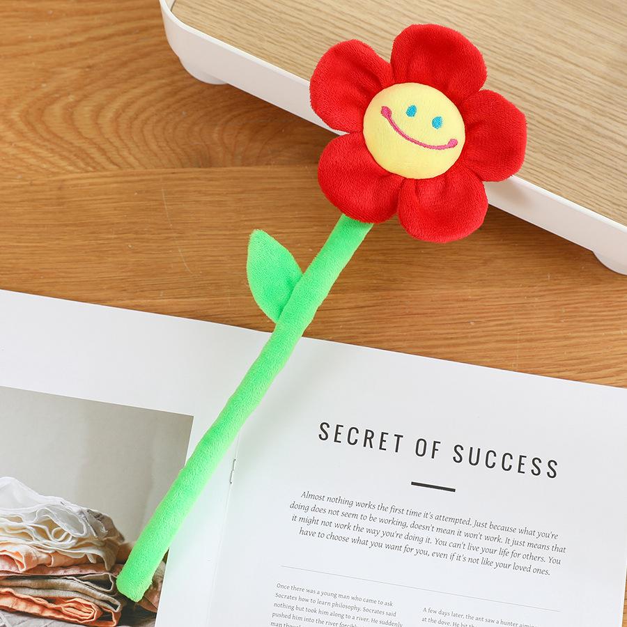 Creative smiley face sun flower plush toy rose fabric bouquet curtain flower buckle flower shooting prop decoration