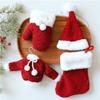 Hanging Stocking Socks, Santa Hat and Tree Ornaments Set, Festive Hanging Set for Holiday Display