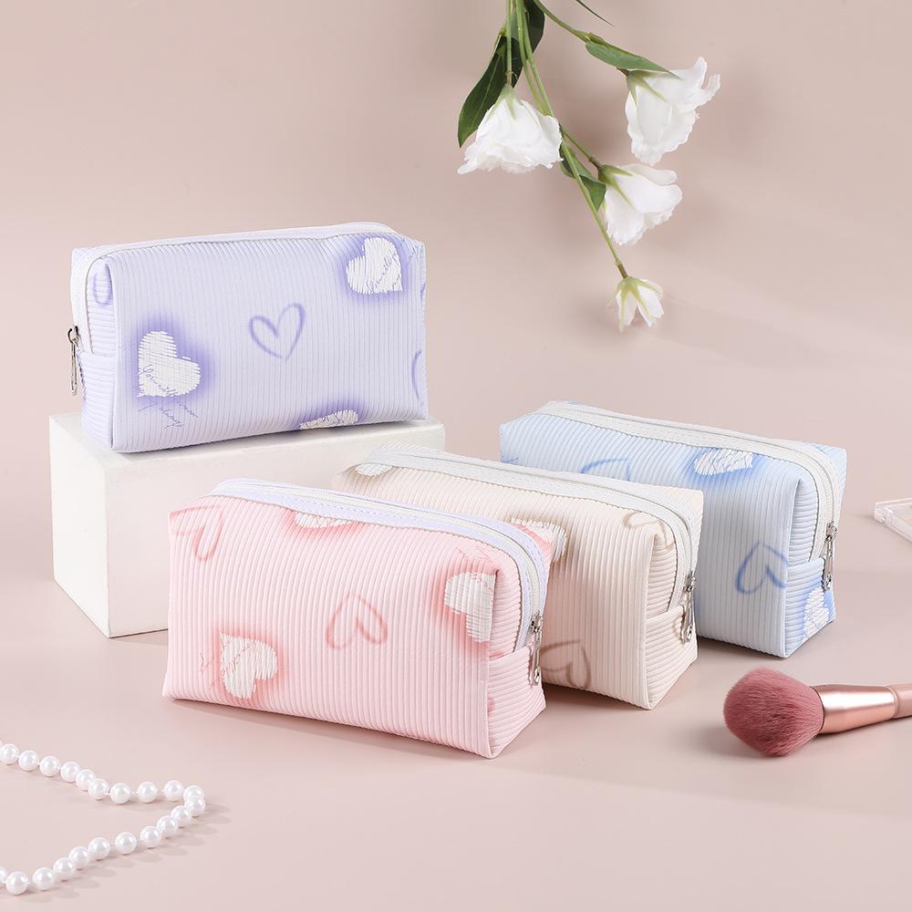 Pencil Case Love Print Lipstick Case Organizer Kawaii Cosmetic Bag For Students Everyday Use Travel