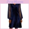 Polyesterlong Sleeve A Line Dress With Sequins For Casual Wear