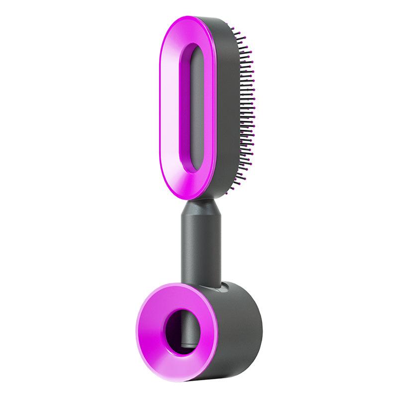 One-key Press Type Airbag Massage Comb Wet & Dry Detangler Hair Brush Durable for Women's Long Hair for Household Hair Care Gift