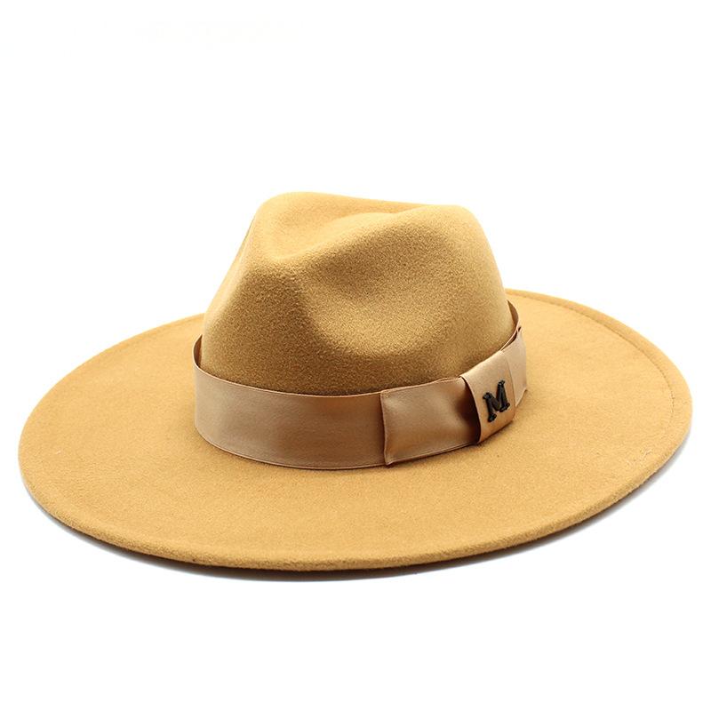 Wool Big-Brimmed Jazz Top Hat For Men And Women, Casual M Standard Big-Brimmed Jazz Hat 9.5Cm
