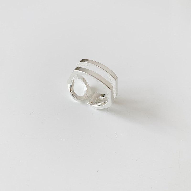 925 Silver Korean Geometric Twist Woven Open Ring Female Fashion Personality Simple Trend Retro Cool Jewelry