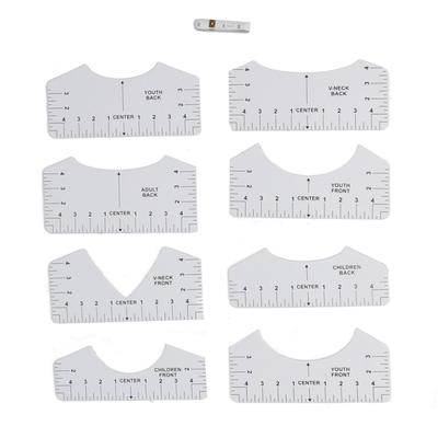 9 Stück Ausrichtlineal-Set Zentrierhilfe Konturdesign DIY T?Rundes Hemd?Hals V?Hals Nählineal