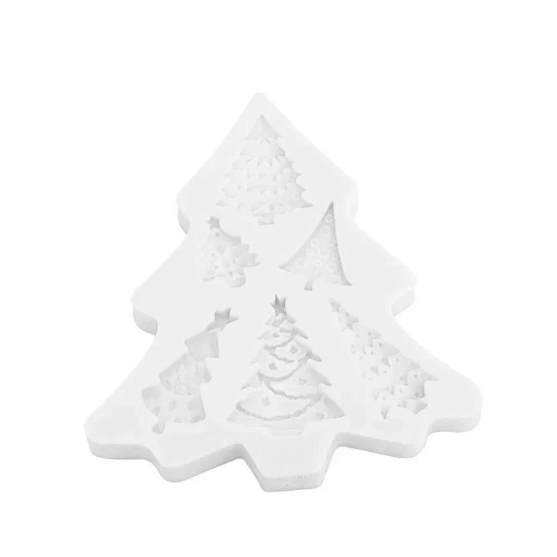 Chrsitmas Series Creative Silicone Molds Xmas Tree Shape DIY Cake Mold Candy Craft Chocolate Biscuits Reusable Baking Tools
