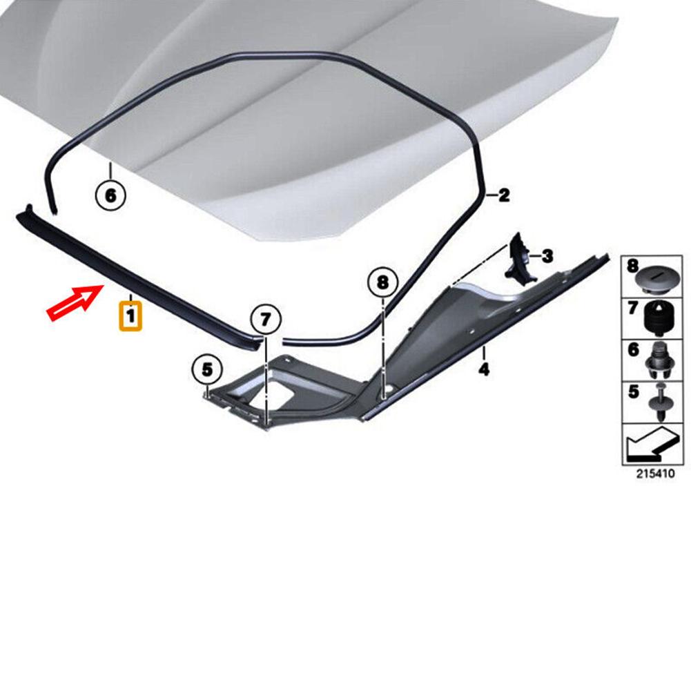 Front Hood Engine Seal for BMW 5 Series 2010 2017 OEM Part Number 51767206521 Fits F10 Saloon F11 Touring and M5 Model Vehicles