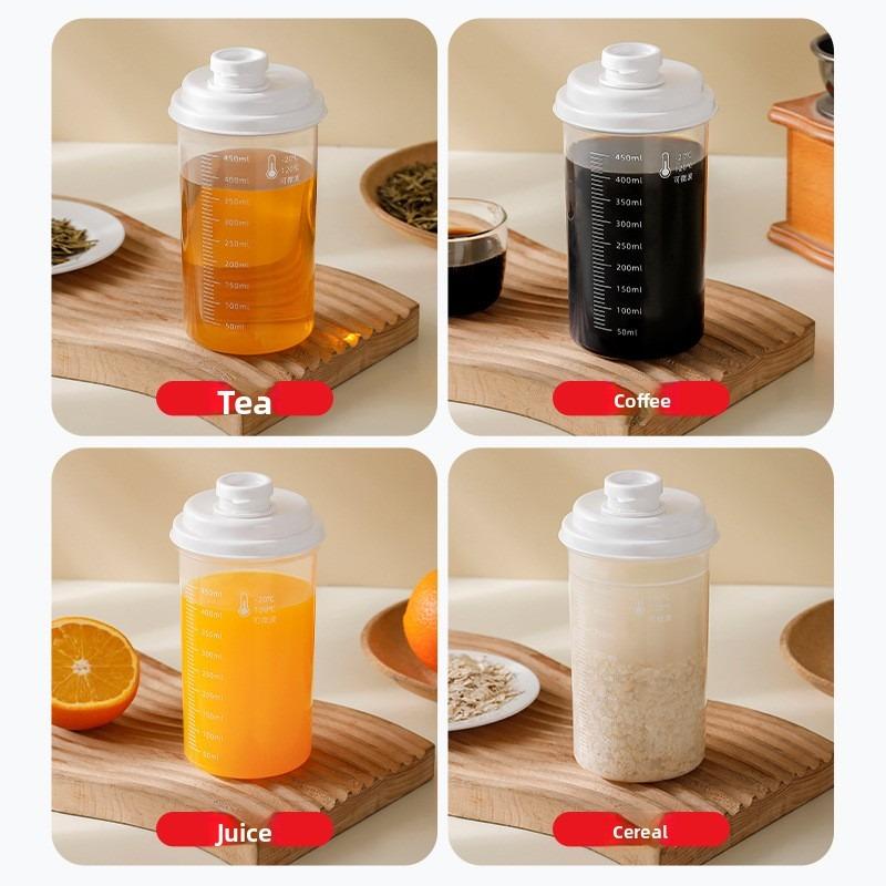 Multi-functional Sealed Storage Tank, Household Shaker Cup, Refrigerator Cold Water Cup with Lid, Leak-proof, White Sugar Portioning Bottle