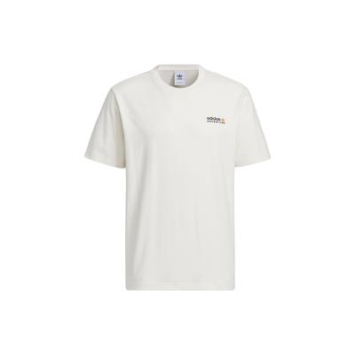 T-shirt Adventure Originals con stampa montagna sul retro Uomo Top Bianco IK8590