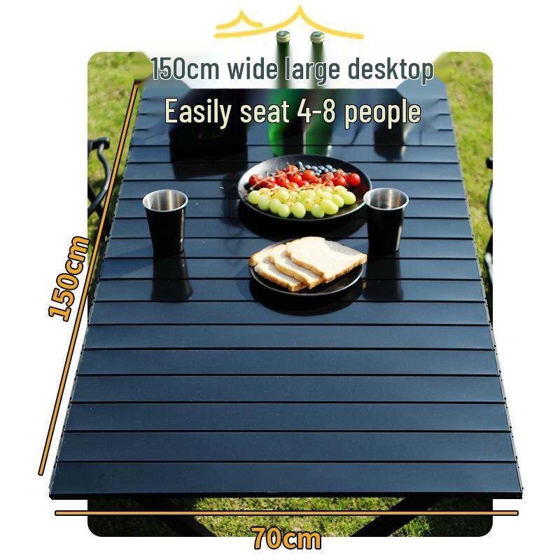 Folding Metal Carbon Steel Roll-up Camping Table and Chair Set